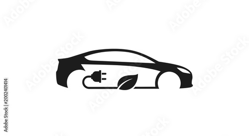 Electric car with charging plug.