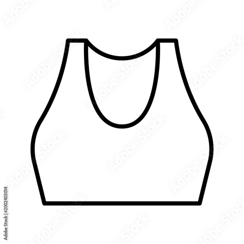 Tennis top icon. Sports and sportswear line symbol. Black and white.