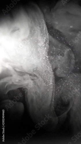 Ethereal Mist Refraction Close-up, focused on light interaction with airborne particles.