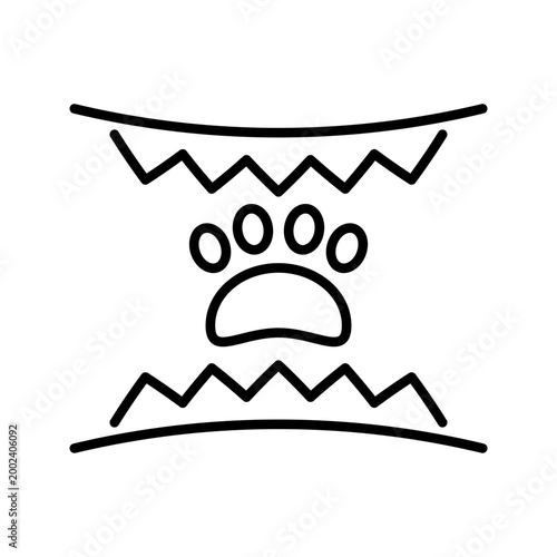 Animal trap icon. Outdoors and hunting line symbol. Black and white.