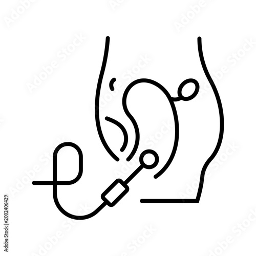Embryo transfer icon. Healthcare and fertility line symbol. Black and white.