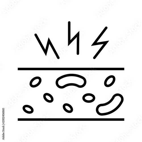 Skin infection icon. Healthcare and infectious disease line symbol. Black and white.