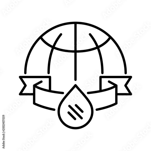 World hemophilia day icon. Healthcare and disease awareness line symbol. Black and white.