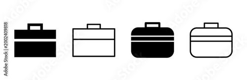 Briefcase icon set. suitcase icon. luggage symbol.