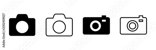Camera icon set. photo camera icon. camera photography icon.
