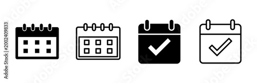 Calendar icon set. Calender symbol. calendar vector icon