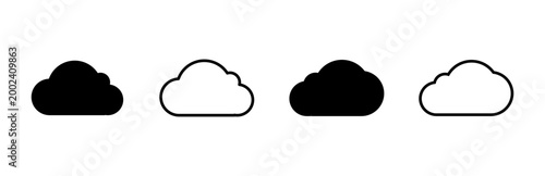 Cloud icon set. cloud vector icon