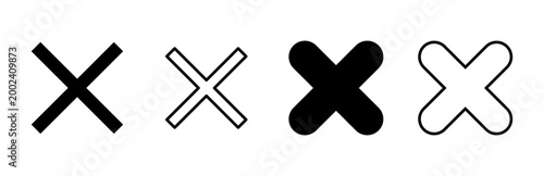 Close icon set. Delete icon vector. cross sign