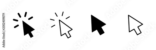 Click icon set. pointer arrow icon. cursor icon vector