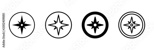 Compass icon set. arrow compass icon vector