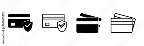 Credit card icon set. Credit card payment icon vector