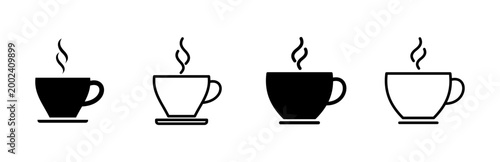 Coffee cup icon set. cup a coffee icon vector.