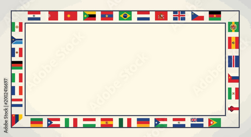 International Flags Border Frame with Copy Space