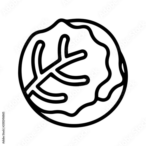 Cabbage Head Outline Icon
