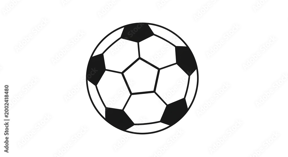 Fototapeta premium A soccer ball with a classic design, perfect for sports or games. The ball features a pattern of black and white panels