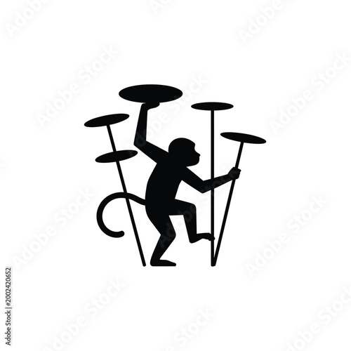 juggler silhouette icon on white background high quality