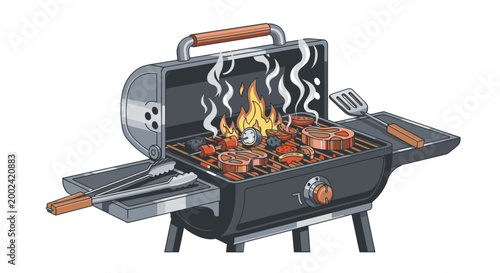 Konstfotografi Outdoor Portable Barbecue Grill Station.