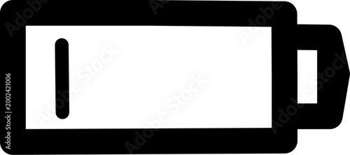 残量わずかな、黒いバッテリーアイコン