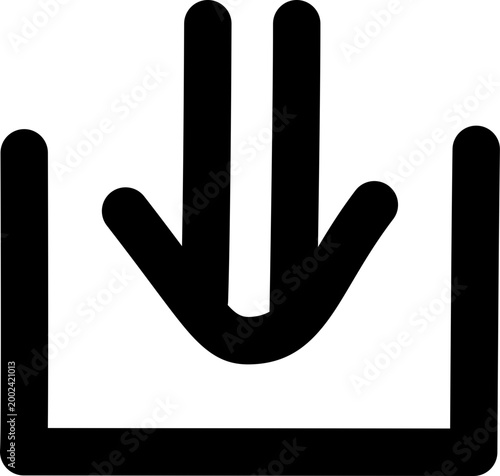 黒いダウンロードアイコン、保存の印