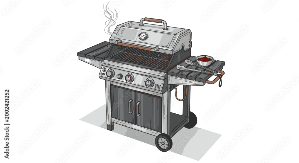 Fototapeta premium Gas Grill Barbecue Cooking Appliance.