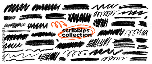 Charcoal or crayon scribbles and scrawls. Png vector pencil strokes for hand drawn memo notes and journaling. Underline scribbles, straight and squiggly lines, bold pastel text shapes.