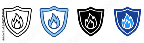 Fire Prevention Icon Multiple Style Vector Collection 