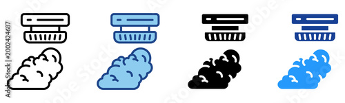 Smoke Detector Icon Multiple Style Vector Collection 