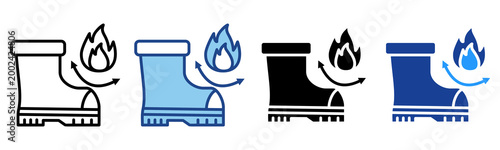 Boot Icon Multiple Style Vector Collection 