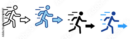 Evacuation Direction Icon Multiple Style Vector Collection 