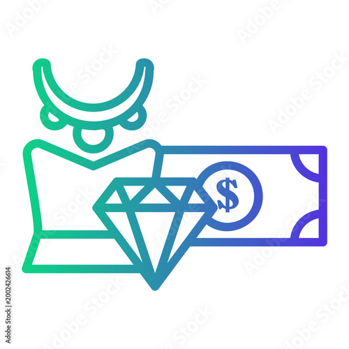 jewelry Line Gradient Icon