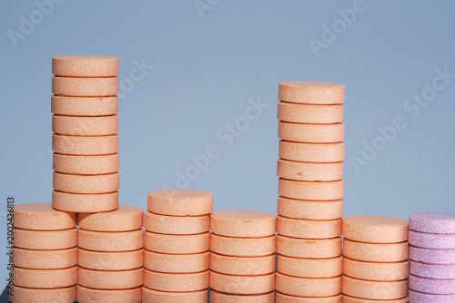 Close up shot of stacking chewable Vitamin C