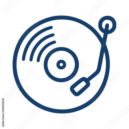 Vinyl record player music retro audio icon