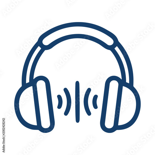 Headphones audio music listening sound device icon