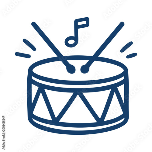 Drum music instrument rhythm percussion sound icon