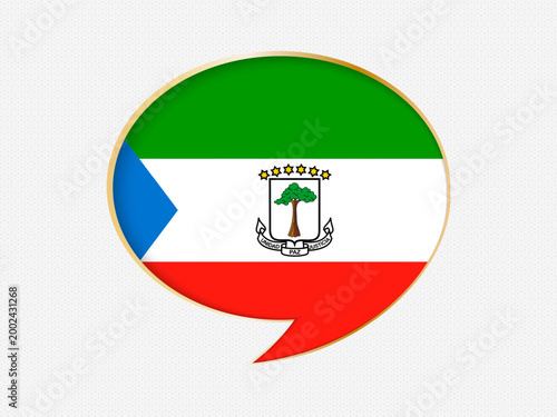 Equatorial Guinea in a Speech Bubble Design on Golden Frame.