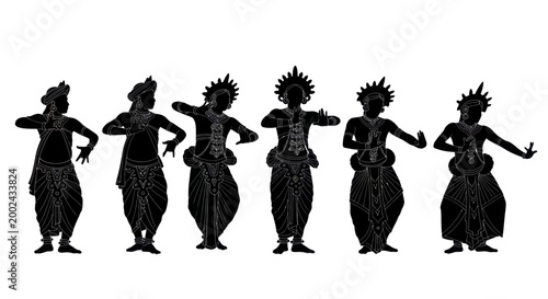 Silhouettes of Traditional Dancers in Performance.