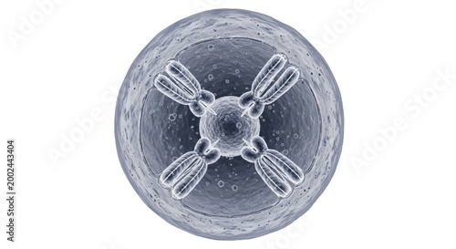Microscopic view of a chromosome condensed for cell division science abstract background double helix chromosome microscopic genetics chromatid