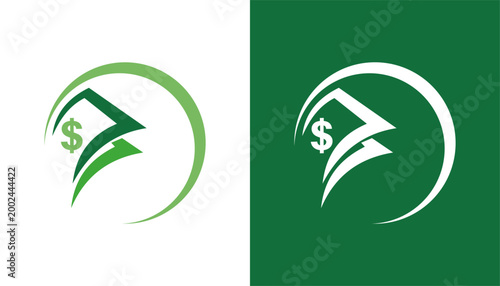 Bilde på lerret Icon logo for financial management business with dollar currency vector illustra