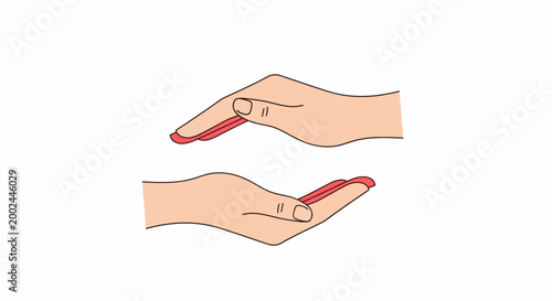 Vector illustration showing two hands offering emergency help and humanitarian aid, a concept emphasizing the spirit of World Red Cross Day, presented against a clean white background
