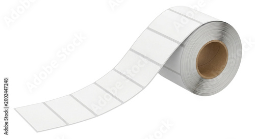 Roll of blank white adhesive labels for product identification and organization