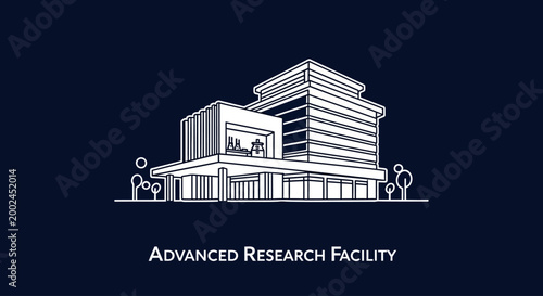 Modern Research Building Illustration - Advanced Facility Design
