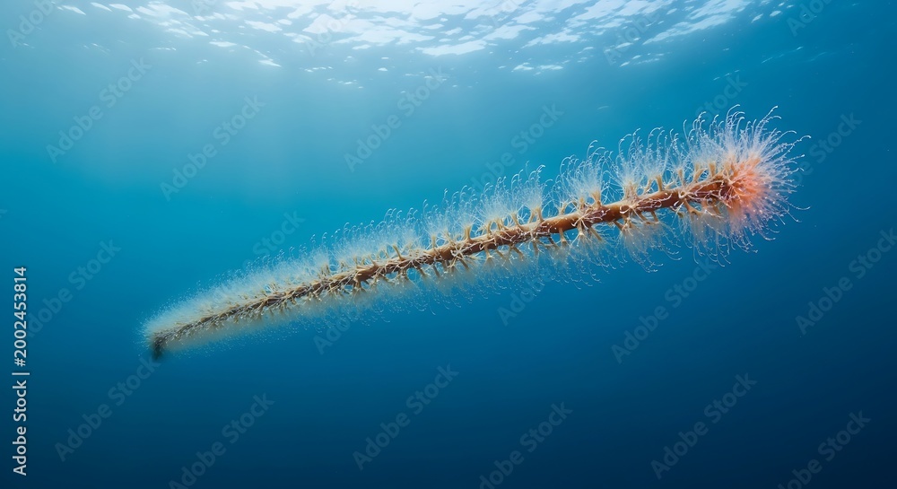 Obraz premium long pyrosome colony drifting through the ocean