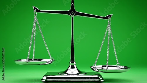 Balance Scale Weights and Measures Loop Animation on Green Background