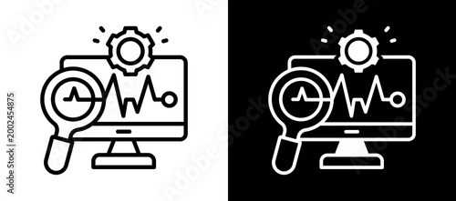 System Monitoring whiteblack icon
