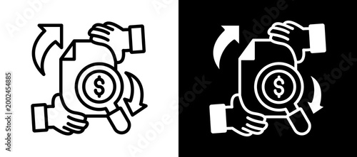 Financial Monitoring whiteblack icon