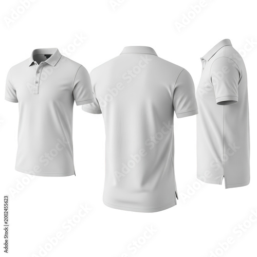 White polo shirt, isolated on transparent background