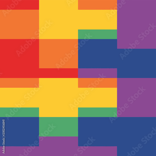 Lgbt Geometric Seamless Abstract Pattern Rainbow Colors