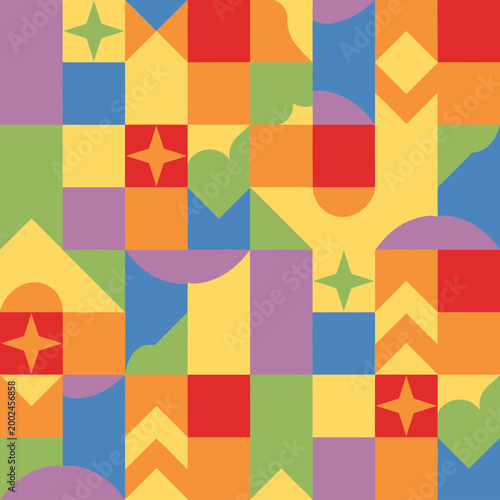 Lgbt Geometric Seamless Pattern Abstract Background Design