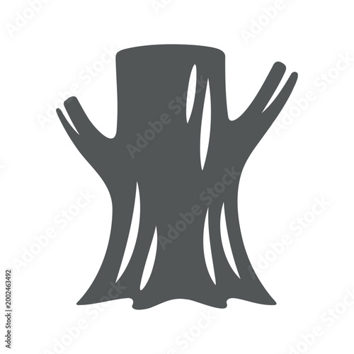 Gray tree stump is visible against a solid white background, and the object is centered within the frame, making it easily accessible.