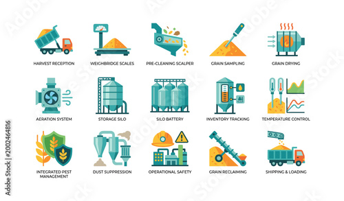 Grain handling process for storage and transport on white